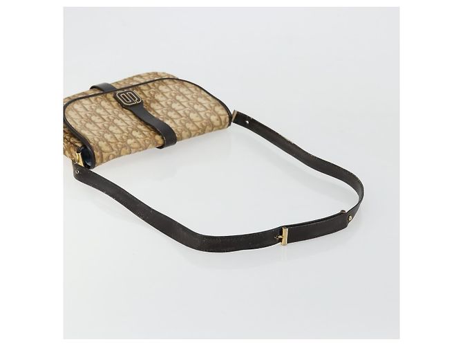 Borsa a tracolla Christian Dior Trotter Canvas Marrone Oro Auth 177851 D'oro - vista 7