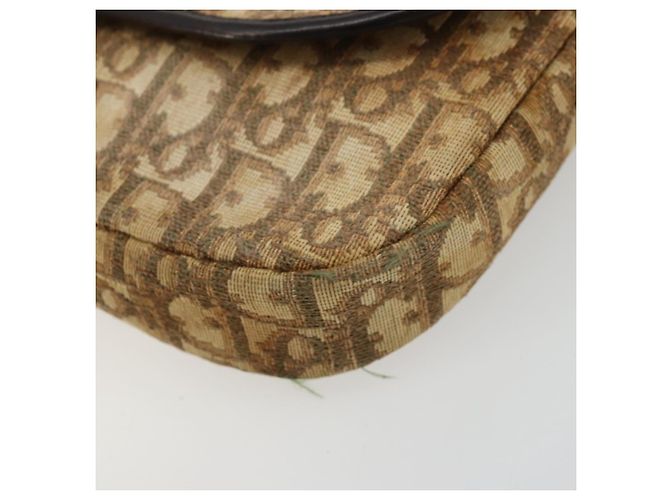 Borsa a tracolla Christian Dior Trotter Canvas Marrone Oro Auth 177851 D'oro - vista 9