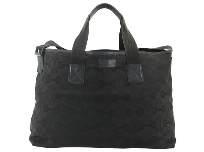 GUCCI Tote Bag Canvas 2way Schwarz Silber 240058 Auth bs34902 - Ansicht 13