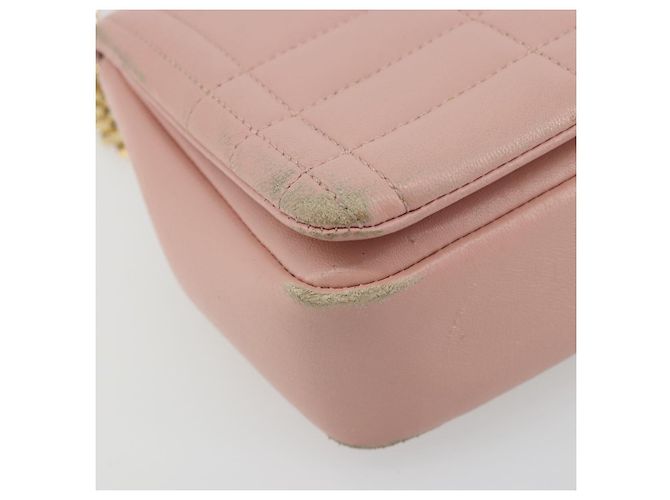 Borsa a Spalla con Catena BURBERRY in Pelle Rosa Oro Auth 177331A D'oro - vista 10