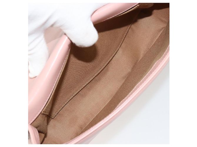 Borsa a Spalla con Catena BURBERRY in Pelle Rosa Oro Auth 177331A D'oro - vista 11