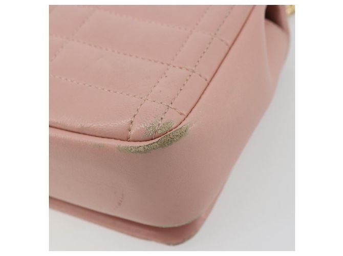 Borsa a Spalla con Catena BURBERRY in Pelle Rosa Oro Auth 177331A D'oro - vista 15