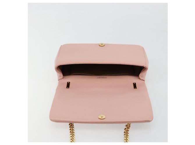 Borsa a Spalla con Catena BURBERRY in Pelle Rosa Oro Auth 177331A D'oro - vista 18