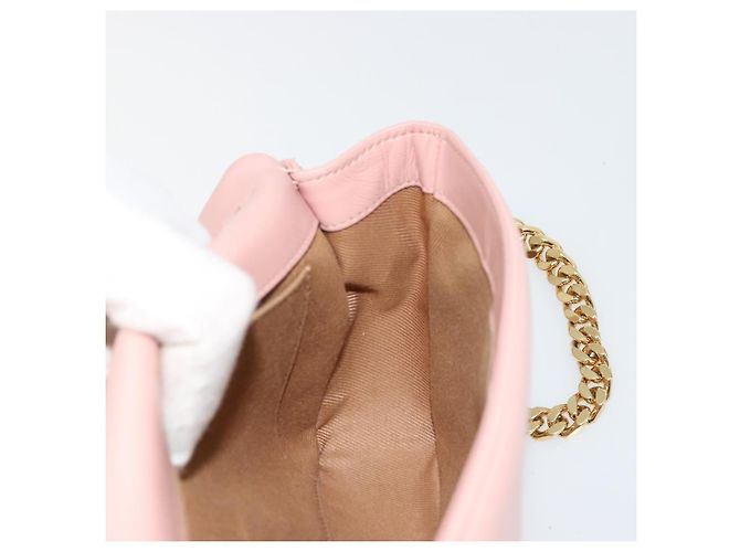 Borsa a Spalla con Catena BURBERRY in Pelle Rosa Oro Auth 177331A D'oro - vista 20