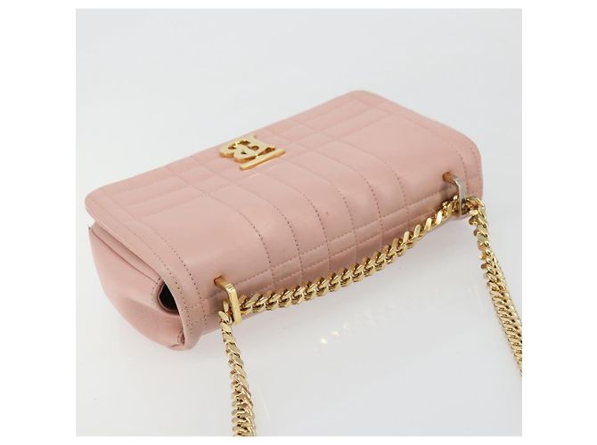 Borsa a Spalla con Catena BURBERRY in Pelle Rosa Oro Auth 177331A D'oro - vista 6
