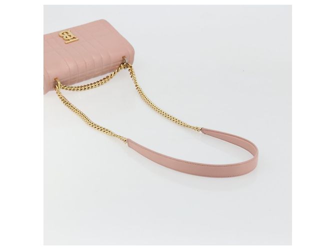 Borsa a Spalla con Catena BURBERRY in Pelle Rosa Oro Auth 177331A D'oro - vista 7