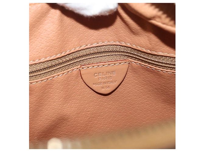 Céline CELINE Macadam Canvas Schultertasche PVC Leder Braun Gold Authentisch am11493A Golden - Ansicht 12