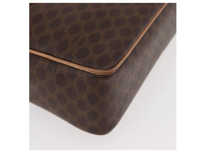 Céline CELINE Macadam Canvas Schultertasche PVC Leder Braun Gold Authentisch am11493A Golden - Ansicht 14