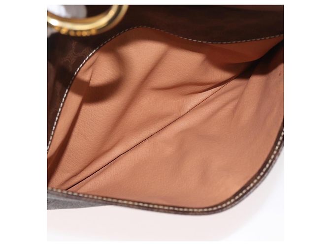 Céline CELINE Macadam Canvas Schultertasche PVC Leder Braun Gold Authentisch am11493A Golden - Ansicht 23