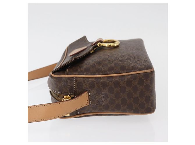 Céline CELINE Macadam Canvas Schultertasche PVC Leder Braun Gold Authentisch am11493A Golden - Ansicht 4
