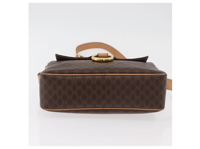 Céline CELINE Macadam Canvas Schultertasche PVC Leder Braun Gold Authentisch am11493A Golden - Ansicht 5