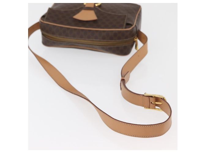 Céline CELINE Macadam Canvas Schultertasche PVC Leder Braun Gold Authentisch am11493A Golden - Ansicht 7