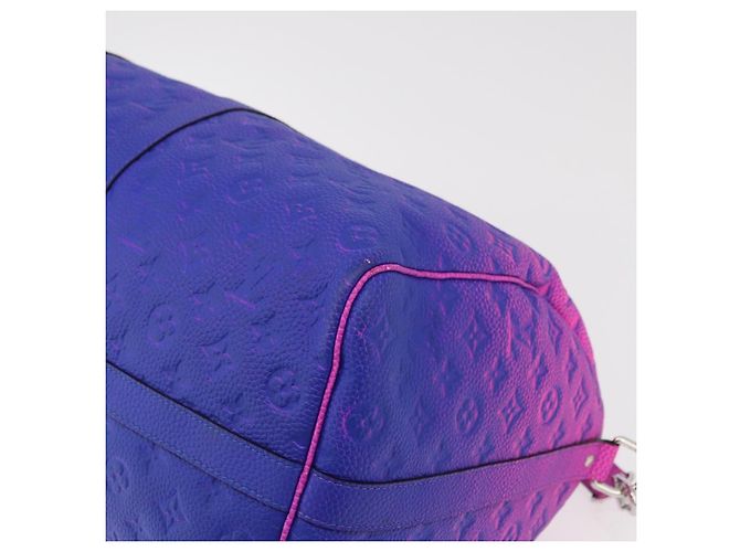LOUIS VUITTON Taurillon Illusion Keepall Bandouliere 50 M59713 LV Auth 167272SM Rosa Monogramma - vista 15