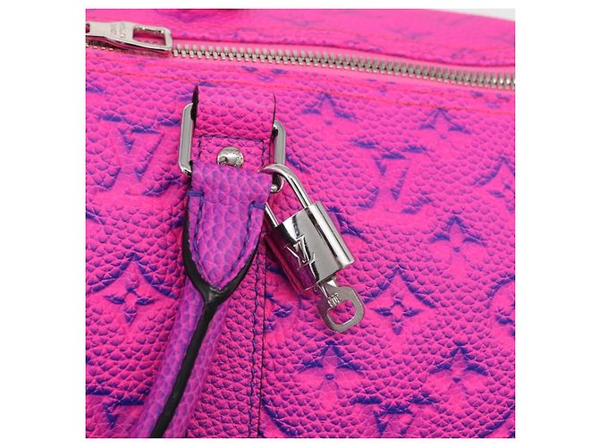 LOUIS VUITTON Taurillon Illusion Keepall Bandouliere 50 M59713 LV Auth 167272SM Rosa Monogramma - vista 20