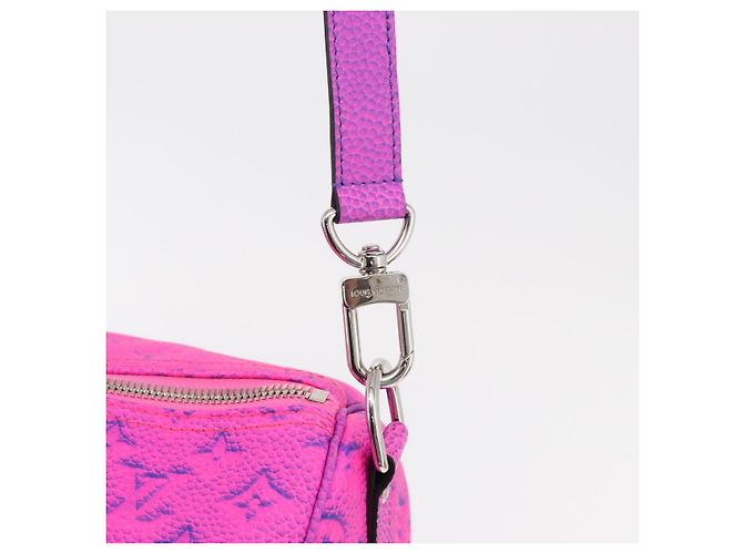 LOUIS VUITTON Taurillon Illusion Keepall Bandouliere 50 M59713 LV Auth 167272SM Rosa Monogramma - vista 21