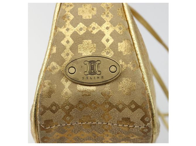 Céline Borsa a tracolla CELINE in scamosciato oro autentica 177291A D'oro - vista 17