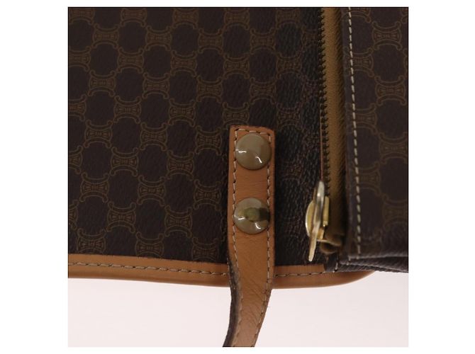 Céline CELINE Macadam Canvas Schultertasche PVC Leder Braun Gold Authentisch am11484A Golden - vista 10