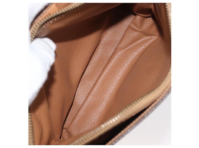 Céline CELINE Macadam Canvas Schultertasche PVC Leder Braun Gold Authentisch am11484A Golden - vista 11