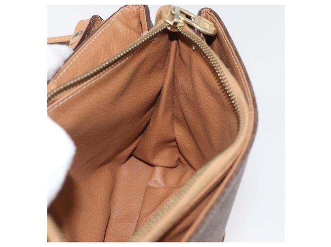 Céline CELINE Macadam Canvas Schultertasche PVC Leder Braun Gold Authentisch am11484A Golden - vista 20