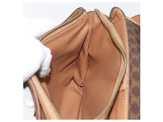 Céline CELINE Macadam Canvas Schultertasche PVC Leder Braun Gold Authentisch am11484A Golden - vista 21
