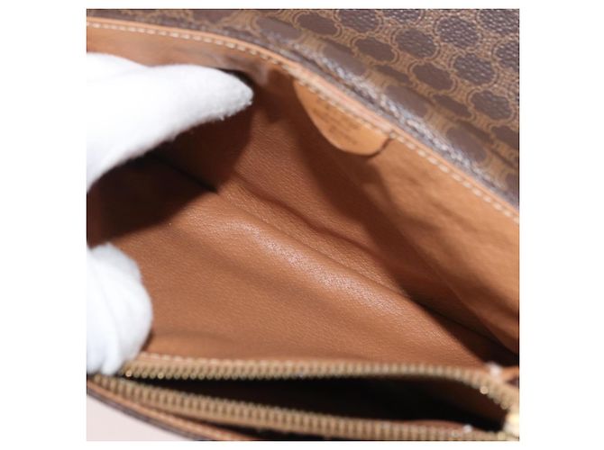 Céline CELINE Macadam Canvas Schultertasche PVC Leder Braun Gold Authentisch am11484A Golden - vista 22