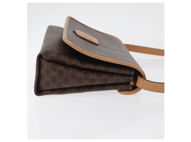 Céline CELINE Macadam Canvas Schultertasche PVC Leder Braun Gold Authentisch am11484A Golden - vista 3
