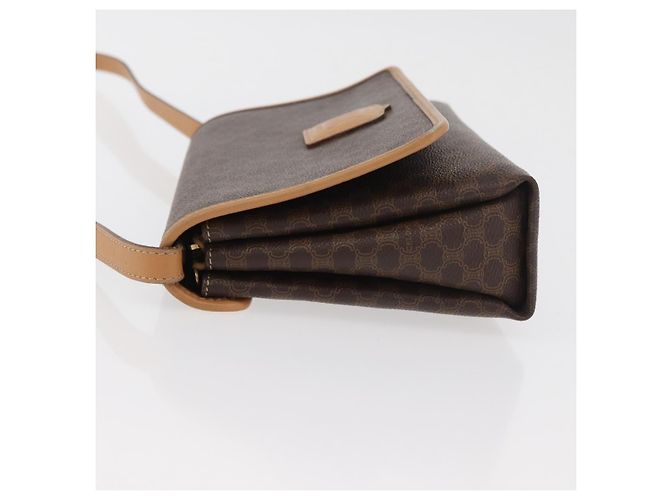 Céline CELINE Macadam Canvas Schultertasche PVC Leder Braun Gold Authentisch am11484A Golden - vista 4