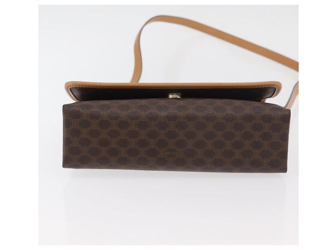 Céline CELINE Macadam Canvas Schultertasche PVC Leder Braun Gold Authentisch am11484A Golden - vista 5