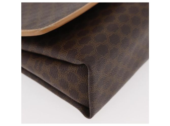 Céline CELINE Macadam Canvas Schultertasche PVC Leder Braun Gold Authentisch am11484A Golden - vista 8