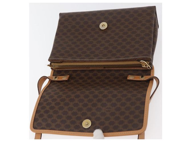 Céline CELINE Macadam Canvas Schultertasche PVC Leder Braun Gold Authentisch am11484A Golden - vista 9