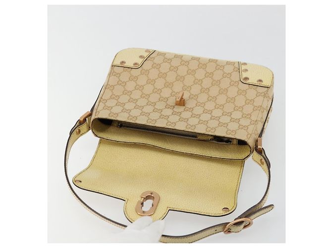 Borsa a Spalla GUCCI GG Canvas Beige Oro Auth 177967A D'oro - vista 10