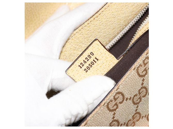 Borsa a Spalla GUCCI GG Canvas Beige Oro Auth 177967A D'oro - vista 12