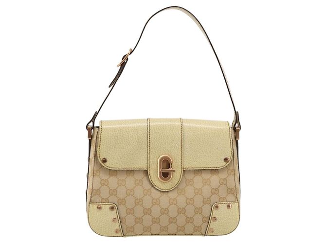 Borsa a Spalla GUCCI GG Canvas Beige Oro Auth 177967A D'oro - vista 13