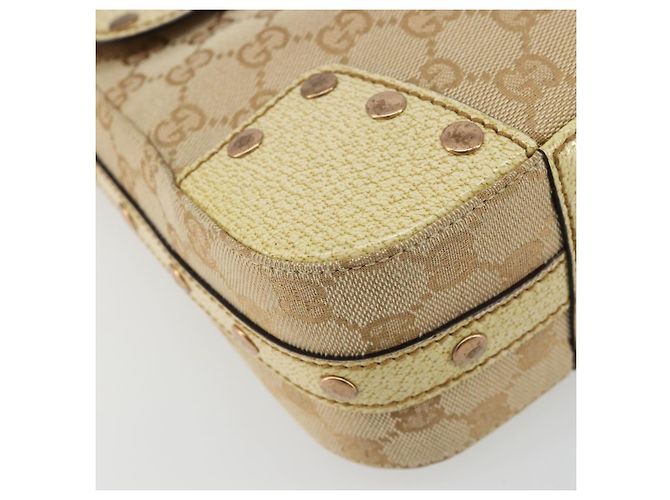 Borsa a Spalla GUCCI GG Canvas Beige Oro Auth 177967A D'oro - vista 14