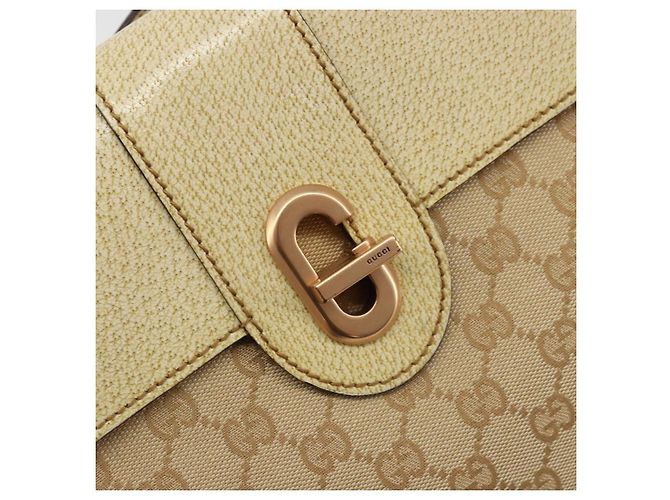 Borsa a Spalla GUCCI GG Canvas Beige Oro Auth 177967A D'oro - vista 17