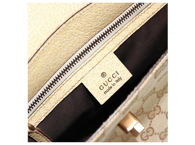 Borsa a Spalla GUCCI GG Canvas Beige Oro Auth 177967A D'oro - vista 18