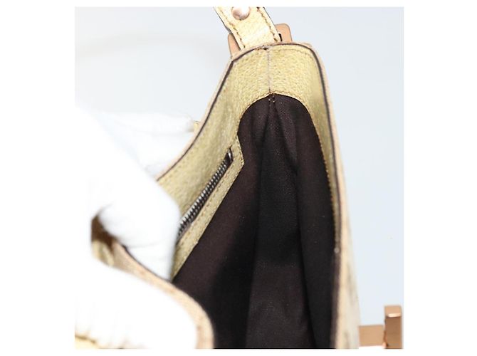 Borsa a Spalla GUCCI GG Canvas Beige Oro Auth 177967A D'oro - vista 19