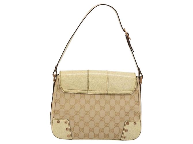 Borsa a Spalla GUCCI GG Canvas Beige Oro Auth 177967A D'oro - vista 2