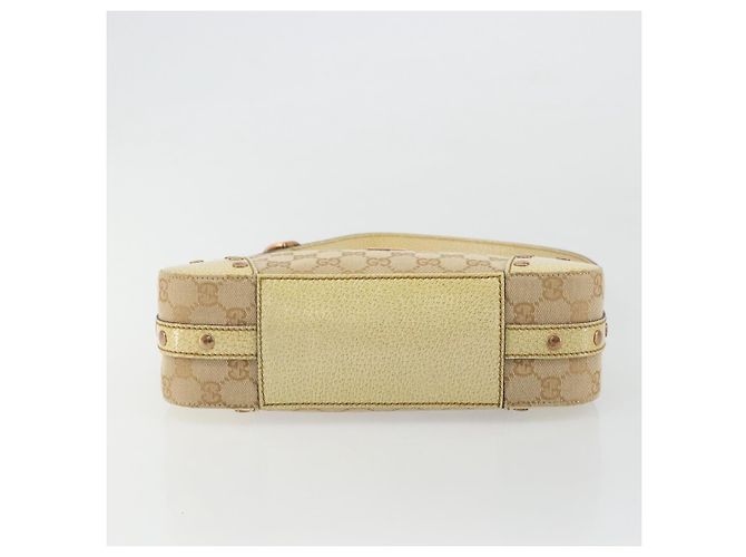 Borsa a Spalla GUCCI GG Canvas Beige Oro Auth 177967A D'oro - vista 5