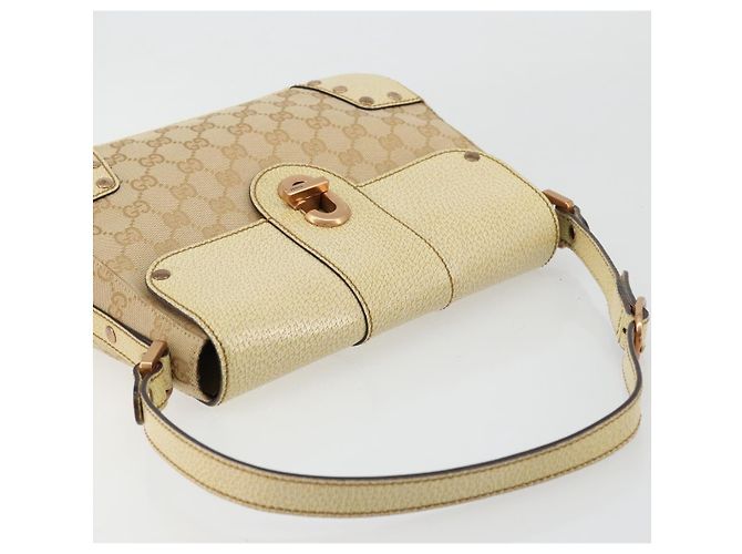 Borsa a Spalla GUCCI GG Canvas Beige Oro Auth 177967A D'oro - vista 6