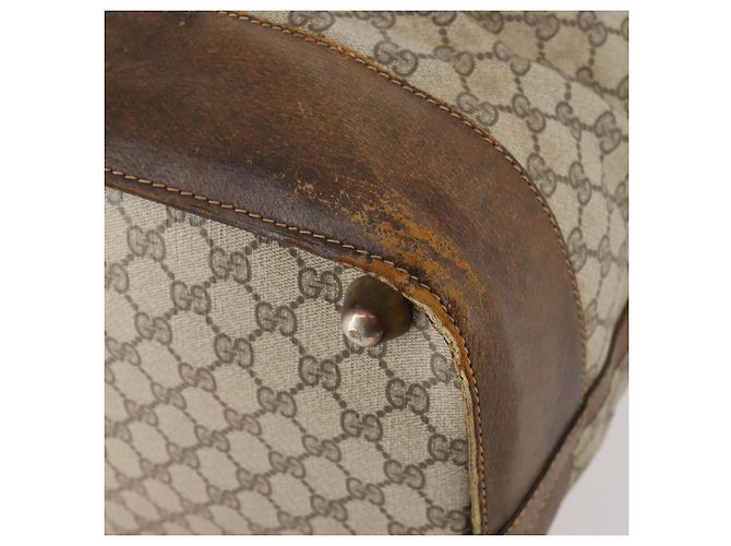 GUCCI GG Supreme Web Sherry Line Boston Bag PVC Beige Oro Autentica ar13893 D'oro - vista 14
