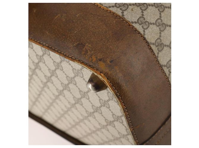 GUCCI GG Supreme Web Sherry Line Boston Bag PVC Beige Oro Autentica ar13893 D'oro - vista 15