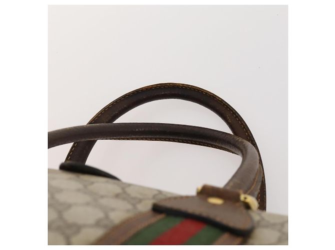 GUCCI GG Supreme Web Sherry Line Boston Bag PVC Beige Oro Autentica ar13893 D'oro - vista 8
