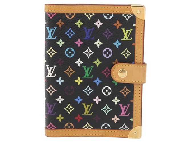 LOUIS VUITTON Monogram Multicolor Agenda PM Day Cover Black R20895 Auth bs35086A Nero - vista 13