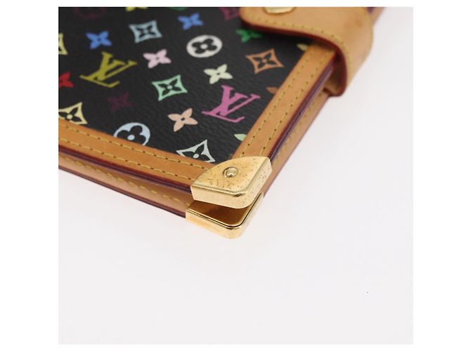 LOUIS VUITTON Monogram Multicolor Agenda PM Day Cover Black R20895 Auth bs35086A Nero - vista 14