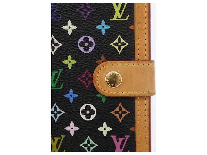 LOUIS VUITTON Monogram Multicolor Agenda PM Day Cover Black R20895 Auth bs35086A Nero - vista 17