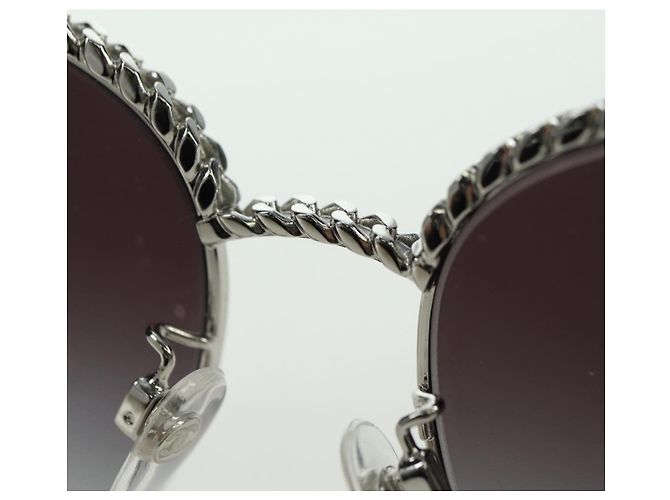 CHANEL Sonnenbrille Metall Silberton 4242 CC Auth 177100V - Ansicht 10
