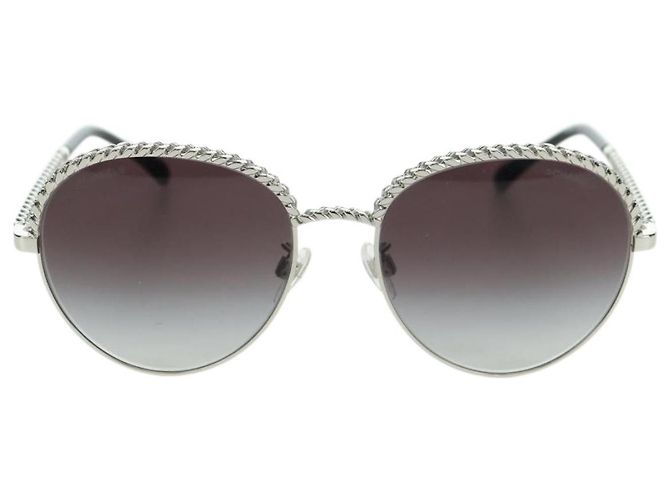 CHANEL Sonnenbrille Metall Silberton 4242 CC Auth 177100V - Ansicht 13
