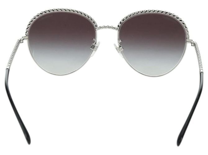 CHANEL Sonnenbrille Metall Silberton 4242 CC Auth 177100V - Ansicht 2