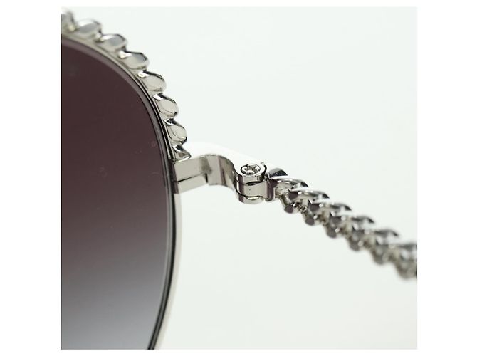 CHANEL Sonnenbrille Metall Silberton 4242 CC Auth 177100V - Ansicht 22